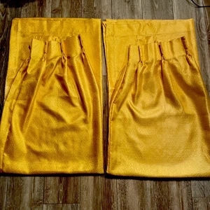 Sears Rehbock Plissee Fiberglas Vorhänge 2 Honig Gold Brokat Metallic Webart - Bild 1 von 14