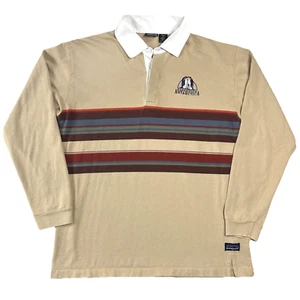 RAR! Vintage Patagonia Expedition Antarktis Pinguin gestreift Kragen Rugby Shirt M - Bild 1 von 8