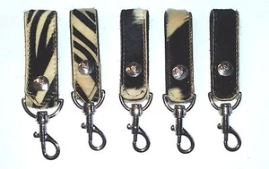 NEW Authentic ZEBRA COW Original unisex key ring KEY FOB zipper pull bag charm  - Picture 1 of 12