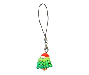 Arbre Avec Bonnet Pendentif pour Téléphone Portable Miniblings Noël Sapin - Photo 1 sur 3