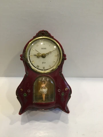 Vintage 1950's Ballerina Musical Alarm Clock by Peter Footed Carriage Bakelite Cover