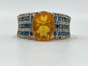 Anello da donna opale sintetico pietra e diamanti 124 diamanti 1,52 carati T (EL1081840) - Foto 1 di 7