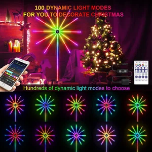 Musiksteuerung Bluetooth APP RGBIC LED Feuerwerk Strip Streifen USB Lichterkette - Bild 1 von 12