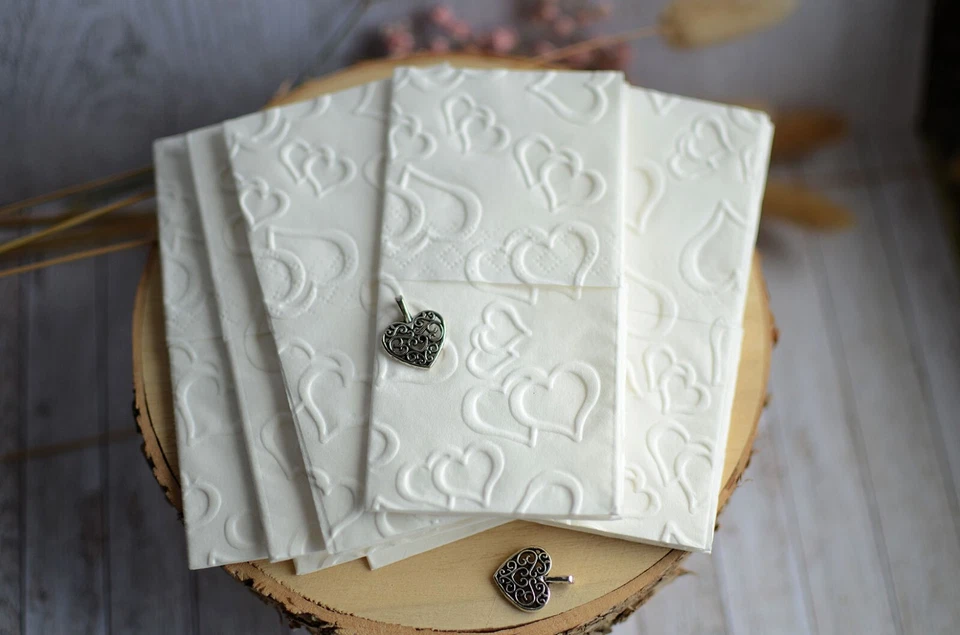 60 geprägte Taschentücher Freudentränen Hochzeit Taufe - Bild 1 von 1