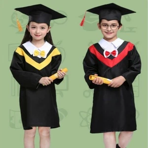 Children Graduation Gown Hat Set Baccalaureate Cap With Tassels Cute School Gift - Picture 1 of 6