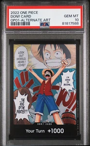 ONE PIECE ROMANCE DAWN OP01 DON!! CARD ALTERNATE ART PSA 10 GEM MINT #81817588 - Picture 1 of 2