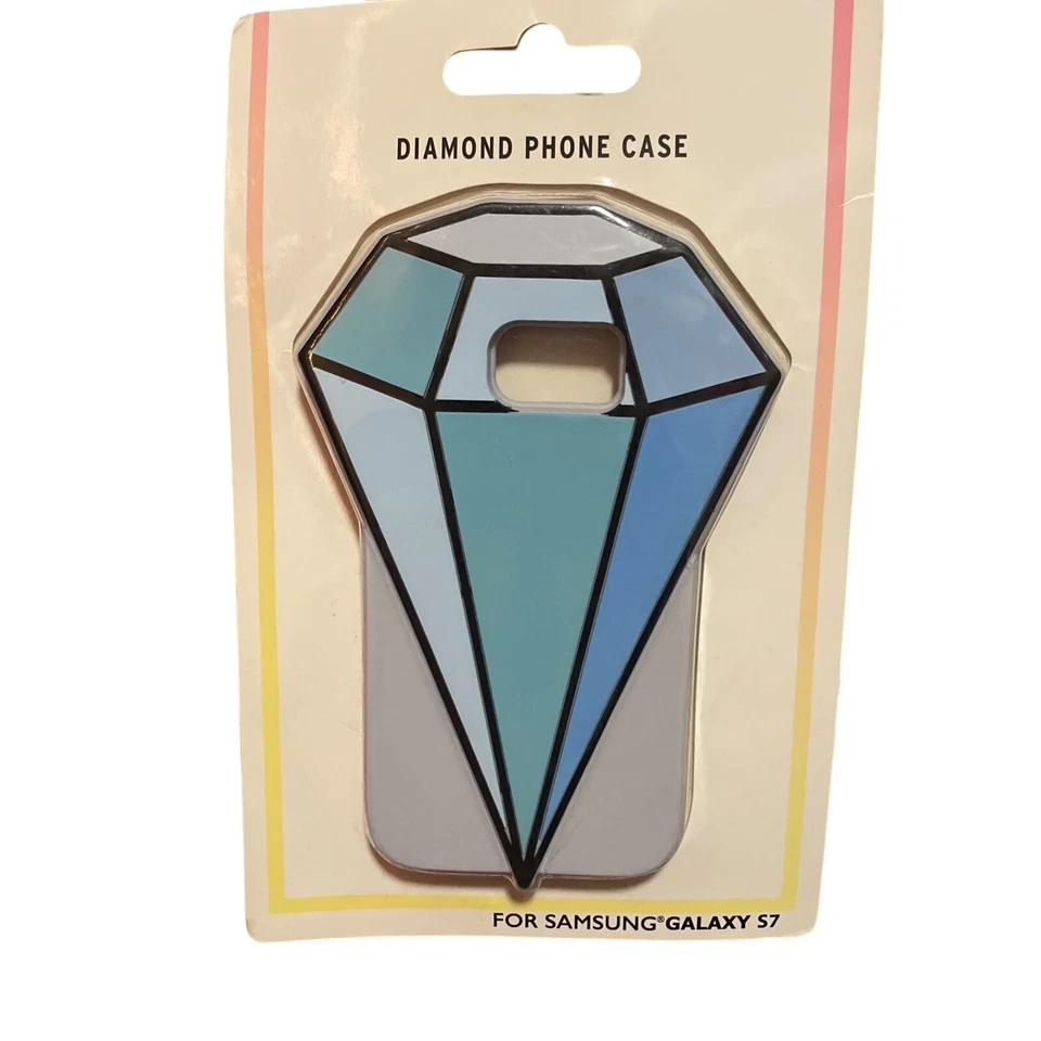 NEW Twelve NYC Diamond Silicone Gel Smart Phone Case For Samsung Galaxy S7 Blue - Image 1 of 4