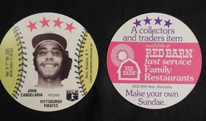 1976 MSA RARE var Red Barn Restaurant card John Candelaria Pittsburgh Pirates - Picture 1 of 3