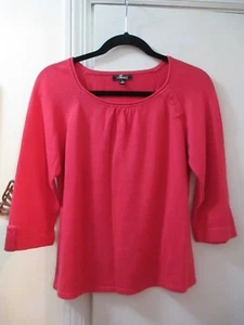 ELEMENTZ - Shade of Orange Knit Top  -  Size PM  - 3/4 Sleeves -  Cotton/Acrylic - Picture 1 of 4