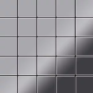 Mosaik Fliese massiv Metall Edelstahl hochglanz grau 1,6mm Century-S-S-M - Bild 1 von 6
