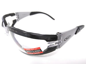 Shatterproof Clear UV400 Motorcycle Padded Sunglasses/Biker Glasses Inc P&P