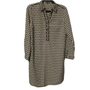 THE LIMITED Ashton Black & White Button Front Shirt Dress Women’s Size L No Belt - Picture 1 of 5