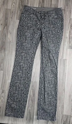 Ann Taylor Womens Size 4 Animal Print Modern Fit Straight Leg Grey Denim Jeans - Image 1 of 4