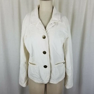 Chaqueta de equitación acolchada de terciopelo deportivo Izod Stretch Deluxe para mujer L vintage marfil Foto 1 de 4