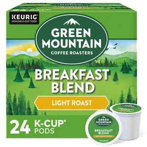 Green Mountain Coffee Breakfast Blend, Keurig K-Cup Pod, Light Roast, 24 Count - Picture 1 of 4