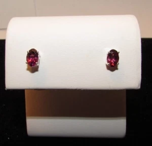 Pendientes de rodolita, pendientes de granate, aretes de plata de ley - Imagen 1 de 11
