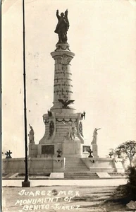 JUAREZ MEXICO MONUMENT OF BENITO JUAREZ 1925 OLD REAL PHOTO POSTCARD - Picture 1 of 2