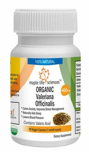 ORGANIC Valerian Root Capsules, Valeric Acid, Valeriana Officinalis - Picture 1 of 2