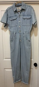 Free People We The Free Marci Jumpsuit Size Small Blue Denim Coveralls Boho NWT - Picture 1 of 7
