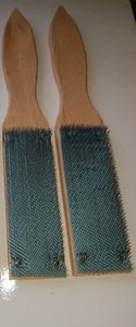 2x File card brushes. Stainless steel hard bristles wood 250x40x20mm GERMANY Fei - Picture 1 of 5