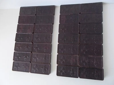 Juego de dominó vintage Milton Bradley Double Six 28 piezas Fleur Di Lis respaldos, ¡genial! Foto 1 de 4