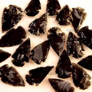 Obsidian Arrowhead Carving Healing Stone Crescent Metaphysical Glass Crystal - Picture 1 of 13