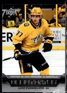 2023-24 Upper Deck Series 1 Debut Dates Luke Evangelista - Picture 1 of 2