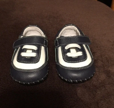 Zapato Deportivo Pediped Infantil 0-6 Meses Cuero Azul y Blanco Nuevo Foto 1 de 4