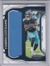 COREY DAVIS 2019 Certified Fabric of the Game #20 FGCD 66/299 Titans
