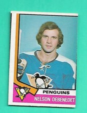 (1) NELSON DEBENEDET 1974-75 O-PEE-CHEE # 293 PENGUINS ROOKIE VG  CARD (W1462)