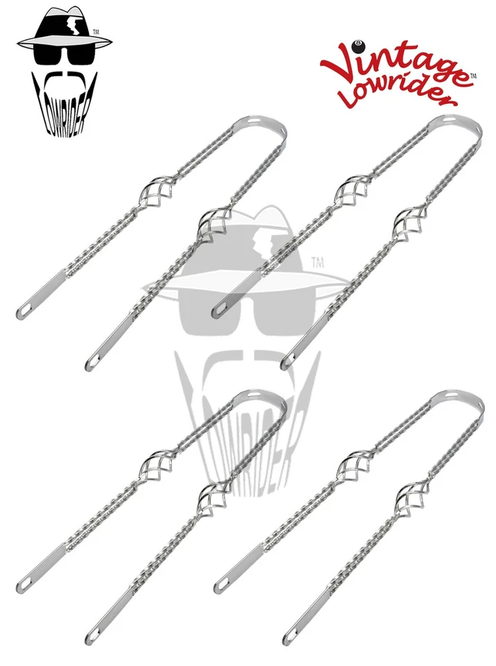 4 Vintage Lowrider 26" Double Square TWISTED CAGE Fender Brace Chrome Bicycle. - Image 1 of 1