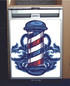 Waeco CRX50 / Dometic Vinyl Fridge Sticker Wrap Print - Barber Shop - Picture 1 of 1