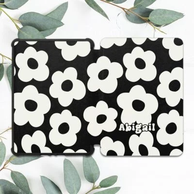 Custom Name Black Flowers Case For All-new Kindle 10th Gen Kindle Paperwhite - Image 1 of 3