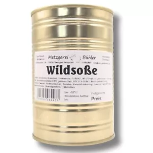Hausgemachte Wildsoße Fleischbrühe Wildsauce 400g Fertiggericht Soße in der Dose - Bild 1 von 8