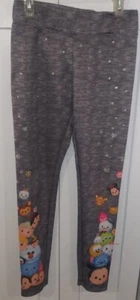 Disney Tsum Tsum Leggings L 10 12 Minnie Stitch Characters Glitter Stretchy - Picture 1 of 2