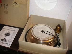 Soporte para árbol de Navidad Alpha 4 canciones de Navidad reloj Alemania caja de Navidad antigua - Imagen 1 de 12