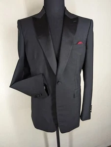 Burberry Italy Peaked Lapel Wool Dinner Jacket-No Pants-Fit US Size 43 Reg-MINT - Picture 1 of 16