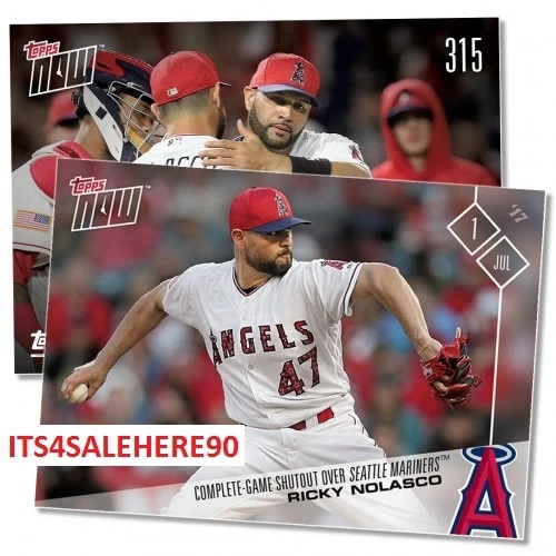2017 Topps Now RICKY NOLASCO Angels #315 (Complete Game SHUTOUT Limited Print) - Image 1 of 1