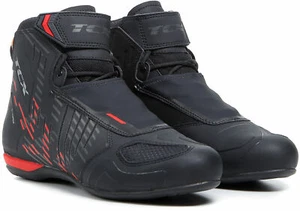 SCARPE STIVALI IMPERMEABILI BOOTS MOTO TCX R04D WP BLACK RED NERO ROSSO TG 46 - Picture 1 of 3