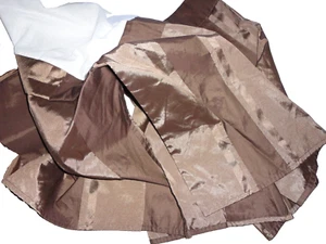 NOBLE EXCELLENCE BROWN SATIN MULTI CLASSIC STRIPE (1) KING BEDSKIRT SPLIT 15" - Picture 1 of 5