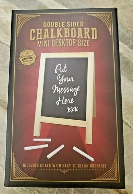 NEW! Gag Gift - Double Sided Chalkboard Mini Desktop Size Includes Chalk - Image 1 of 3
