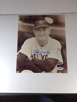 Johnny Mize Autograph 8X10 Vintage "Rare" Photo PSA/DNA Graded 8 Near Mint-Mint - Image 1 of 4