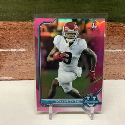 2022 Bowman University John Metchie III #47 Chrome Pink Alabama -TSC3C - Image 1 of 2