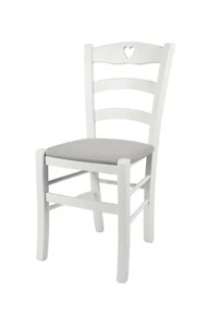 Tommychairs - Sedia Cuore per cucina sala da pranzo in faggio laccato bianco - Foto 1 di 3