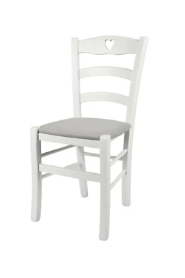 T M C S Tommychairs - Sedia Cuore per cucina sala da pranzo in faggio laccato bianco