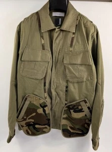 FACETASM CAMOUFLAGE PRINT BAUMWOLLTWILL KHAKI JACKE GR: 4 Passt XL - Bild 1 von 12
