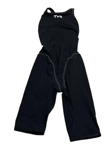 TYR Women's Thresher Baja Open Back - Black Size 24 NEW BLACK/gray FINA- READ - Picture 1 of 7