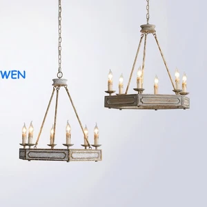 Retro wooden country art chandelier dining room  Household lighting fixtures - Picture 1 of 20