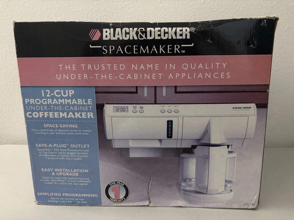 NEW Black Decker Spacemaker 12 Cup Under Cabinet WHITE Coffee Maker 2008 SDC740 - Image 1 of 4