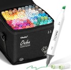 Ohuhu120/100/80/60 Colors Dual Tips Art Sketch Twin Marker Pens Highlighters&Bag